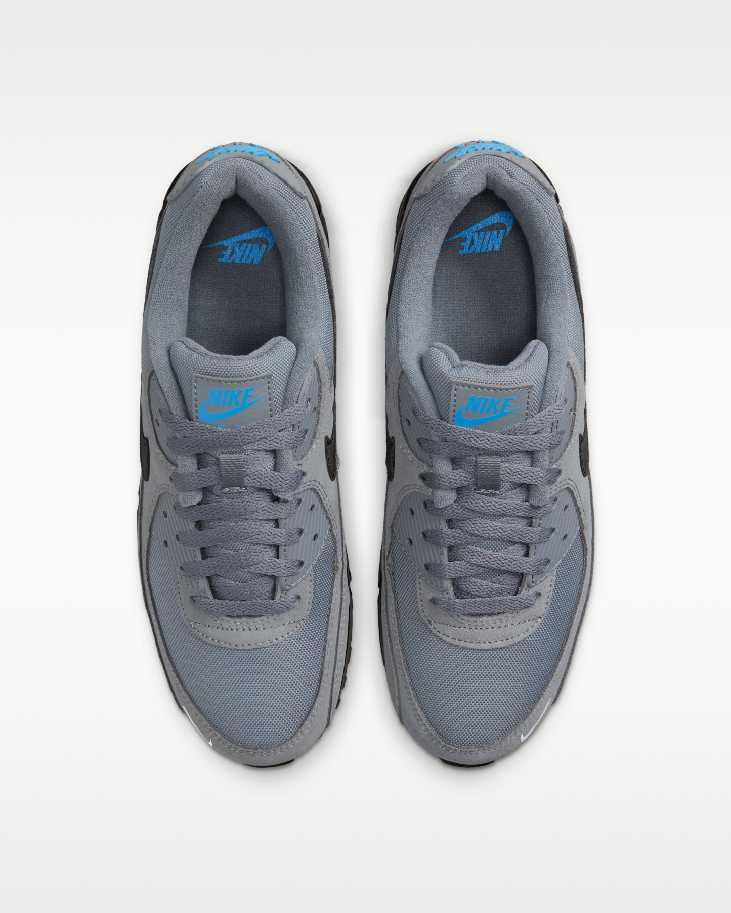 Nike Air Max 90 Men's Shoes - Smoke Grey/Light Photo Blue/Metallic Silver/Black - View 4