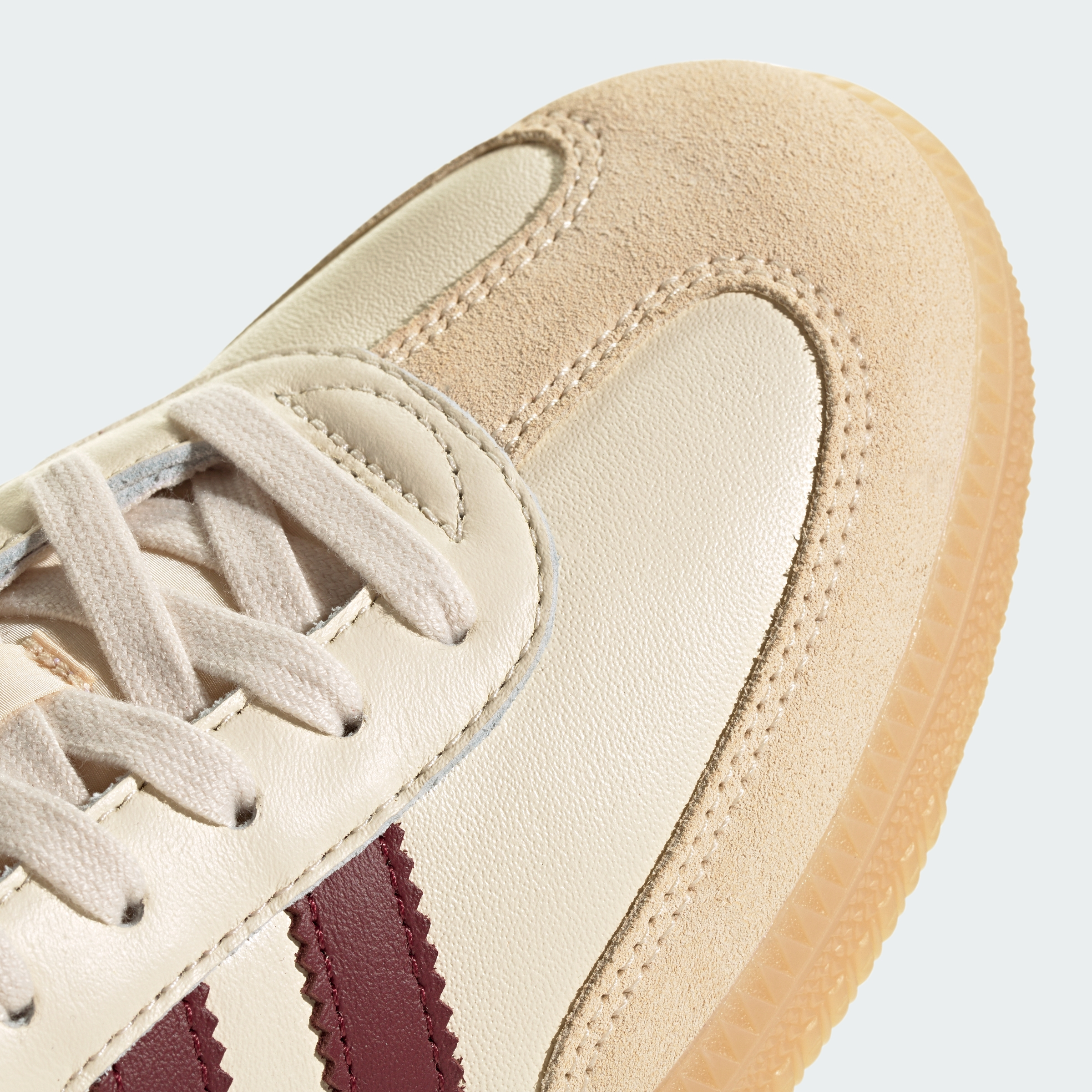 adidas Samba OG Shoes - Wonder White / Shadow Red / Gum - View 10