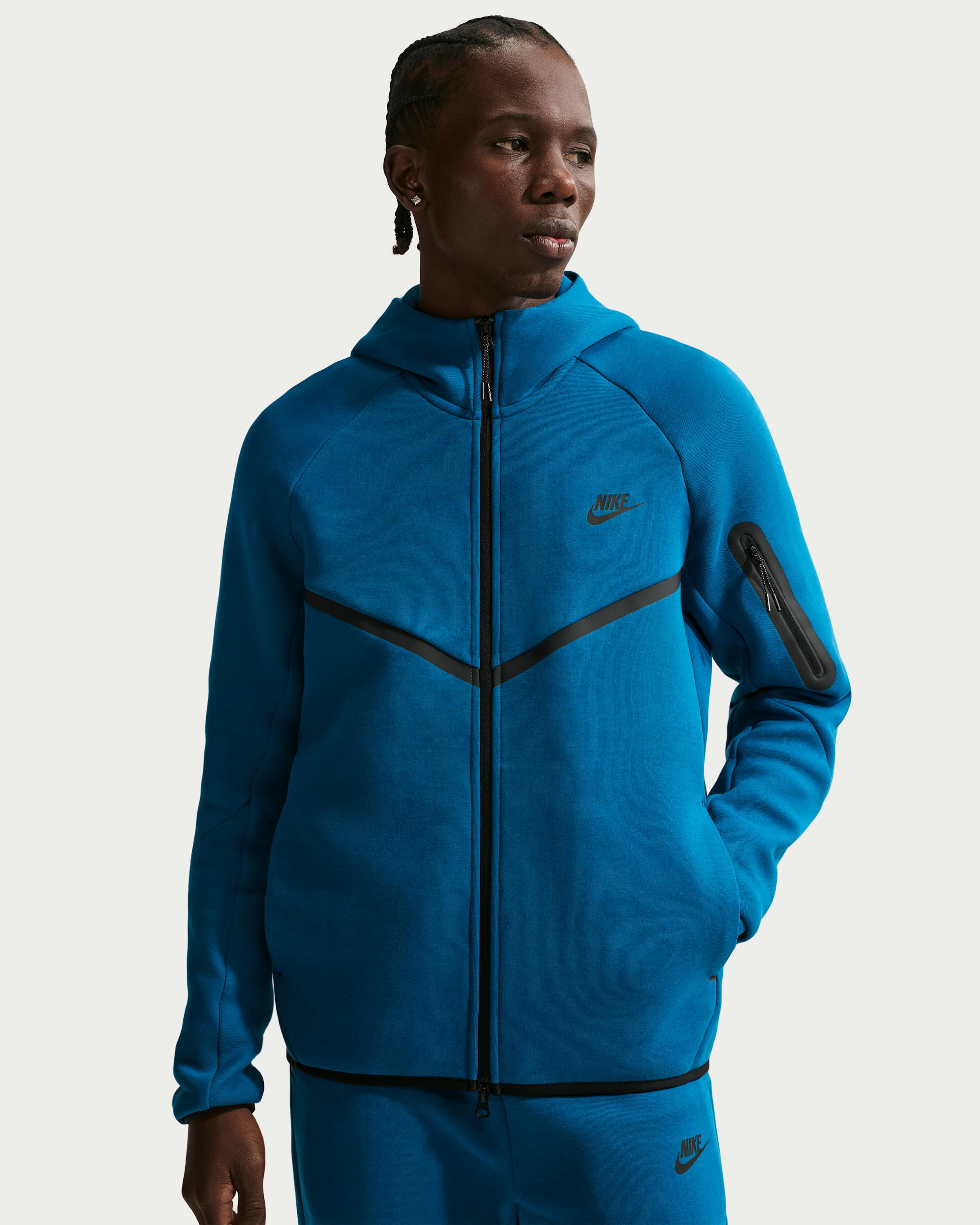 Nike Tech Men's Fleece Windrunner Full-Zip Jacket - Court Blue/Black - View 1