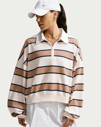 Nike Sportswear  Women's 1/4-Zip Sweatshirt - Pale Ivory/Hemp/Thunder Blue - View 1