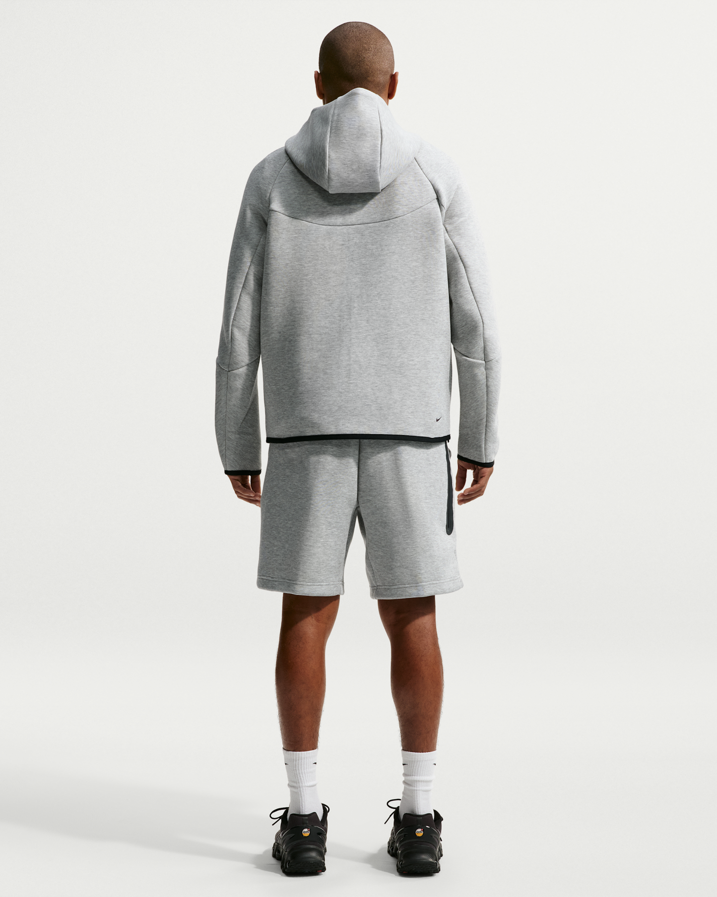 Nike Tech Men's Fleece Shorts - Dark Grey Heather/Black - View 5