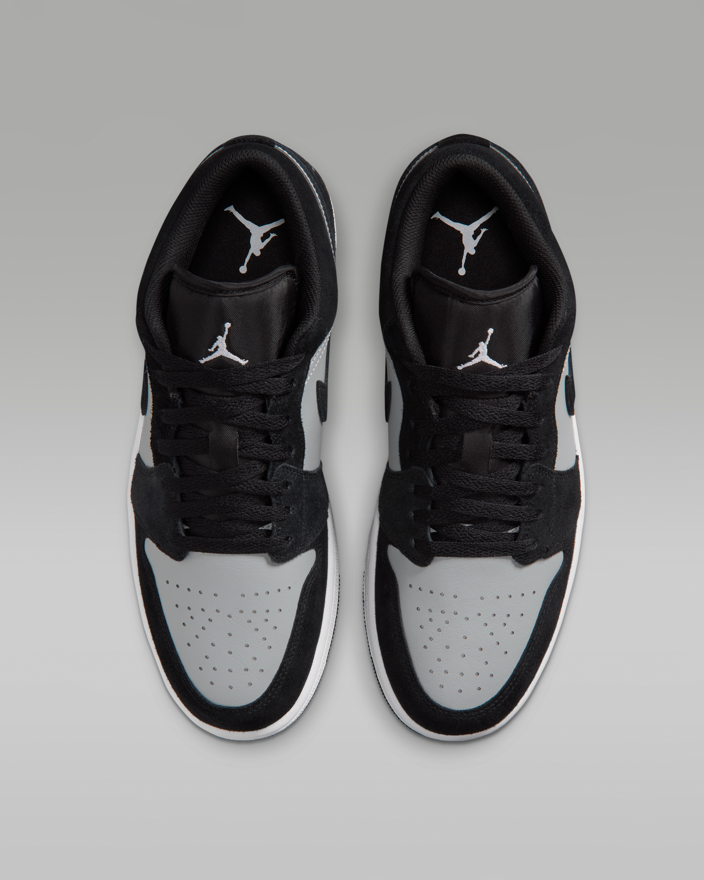 Air Jordan 1 Low Men's Shoes - Black/Light Smoke Grey/White - View 4