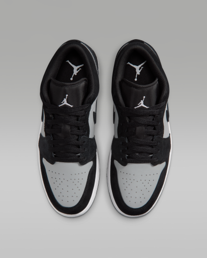 Air Jordan 1 Low Men's Shoes - Black/Light Smoke Grey/White - View 4