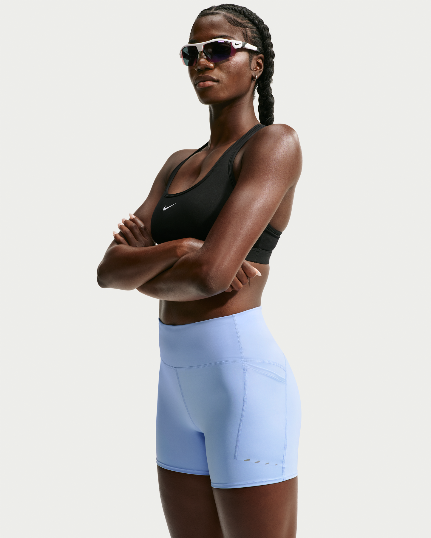 Nike Swift Women's High-Waisted 10cm (approx.) Tight Running Shorts with Pockets - Aluminium - View 2