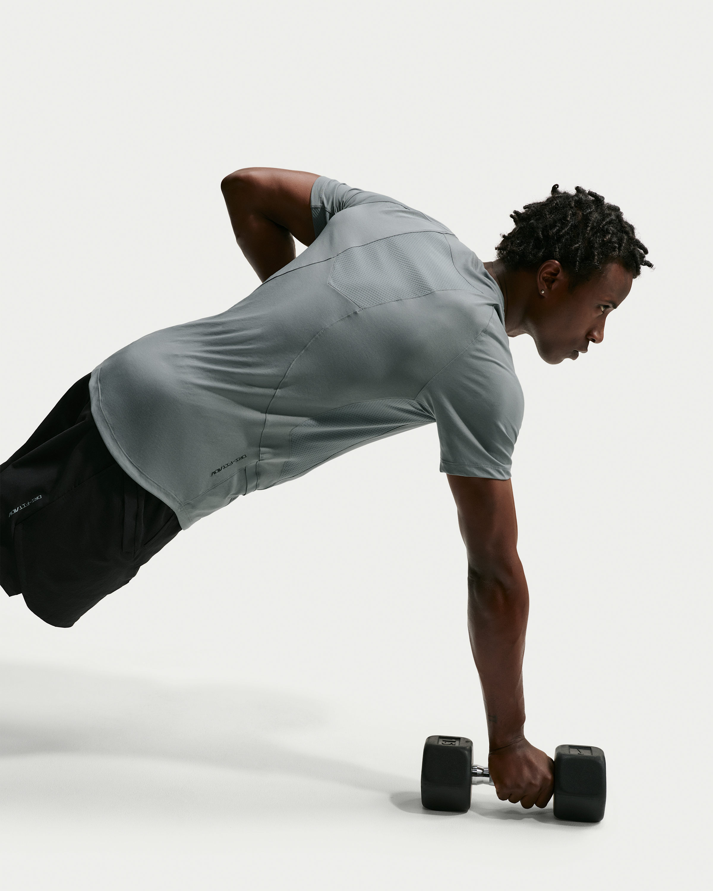 Nike Pro Training Men's Dri-FIT ADV Short-Sleeve Top - Smoke Grey/Smoke Grey/Black - View 3