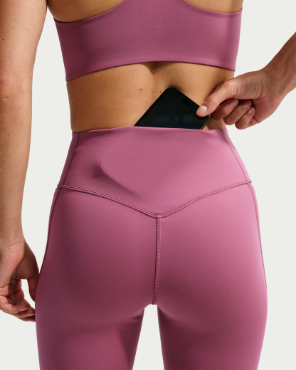 Nike Universa Women's High-Waisted 7/8 Leggings with No Front Seam - Pink Smoke/Pink Smoke/Mystic Dates - View 6