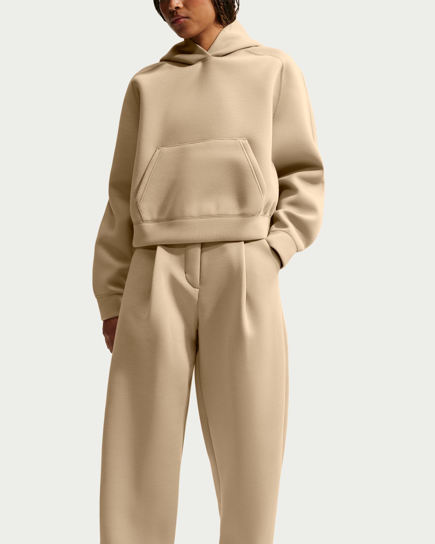 Nike Article Fleece Women's Loose Mid-Rise Trousers - Parachute Beige/Parachute Beige - View 4