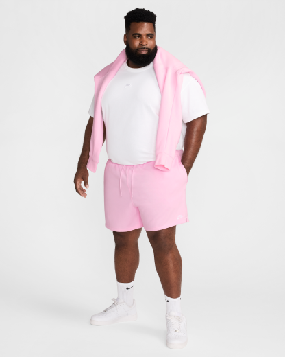 Nike Club Men's French Terry Flow Shorts - Pink Foam/Pink Foam/White - View 14