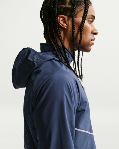 Nike Miler Men's Repel UV Protection Hooded Running Jacket - Midnight Navy/Midnight Navy - View 6