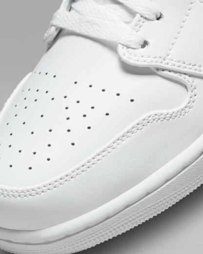 Air Jordan 1 Low Men's Shoes - White/White/White - View 7