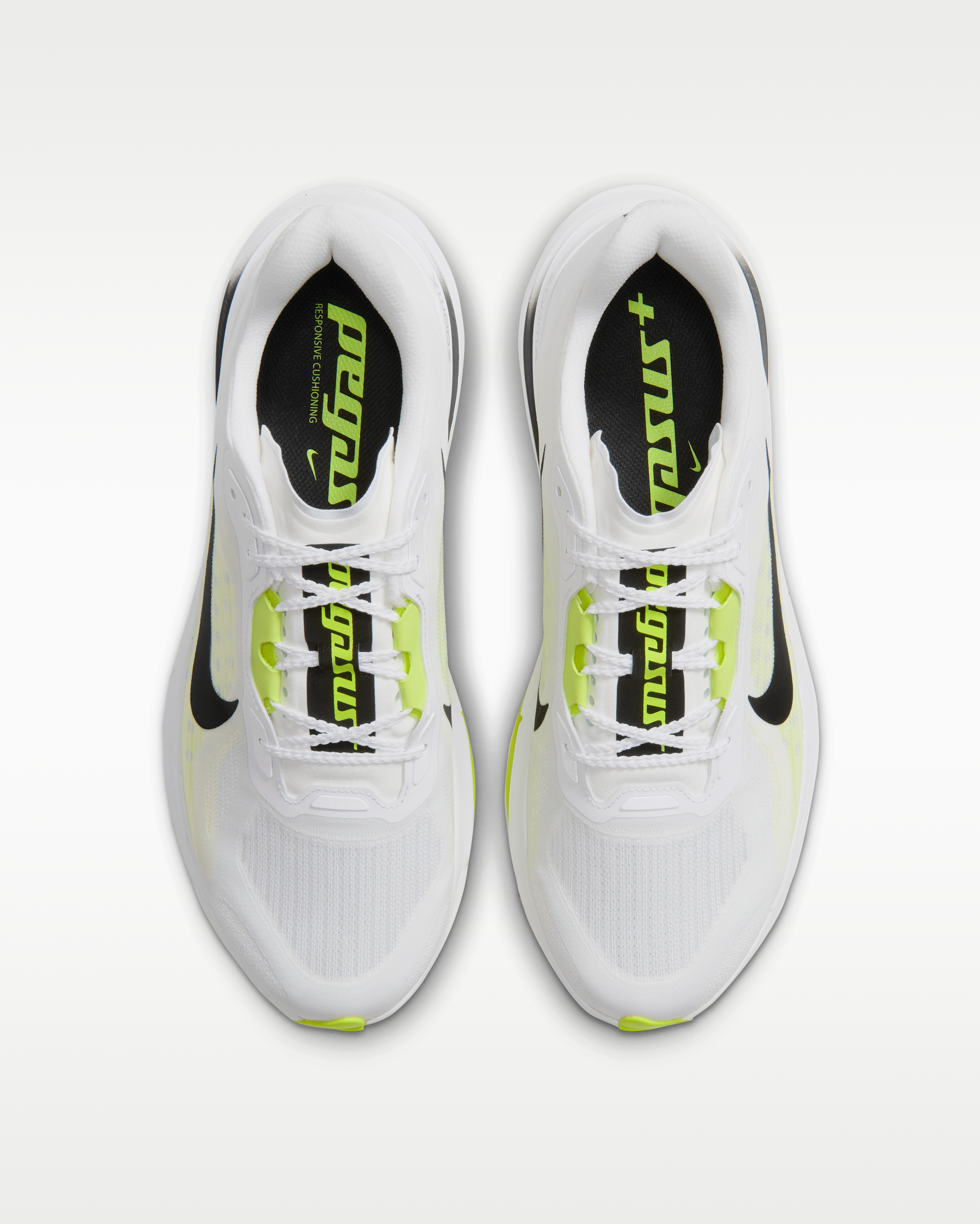 Nike Pegasus Plus 2 Men's Road-Running Shoes - White/Lemon Venom/Black - View 4