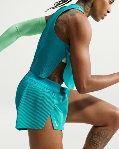 Nike AeroSwift Women's Dri-FIT ADV Mid-Rise 7.5cm (approx.) Brief-Lined Running Shorts - Energy/Lemon Venom - View 4