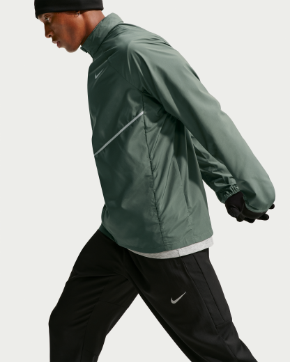 Nike Miler Men's Repel UV Protection Hooded Running Jacket - Camo Green/Camo Green - View 3
