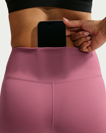Nike One Seamless Front Women's High-Waisted Full-Length Leggings - Pink Smoke/White - View 6