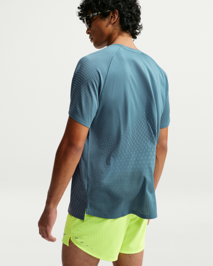 Nike Stride Aero-FIT Men's Short-Sleeve Running Top - Smoky Blue/Football Grey - View 2