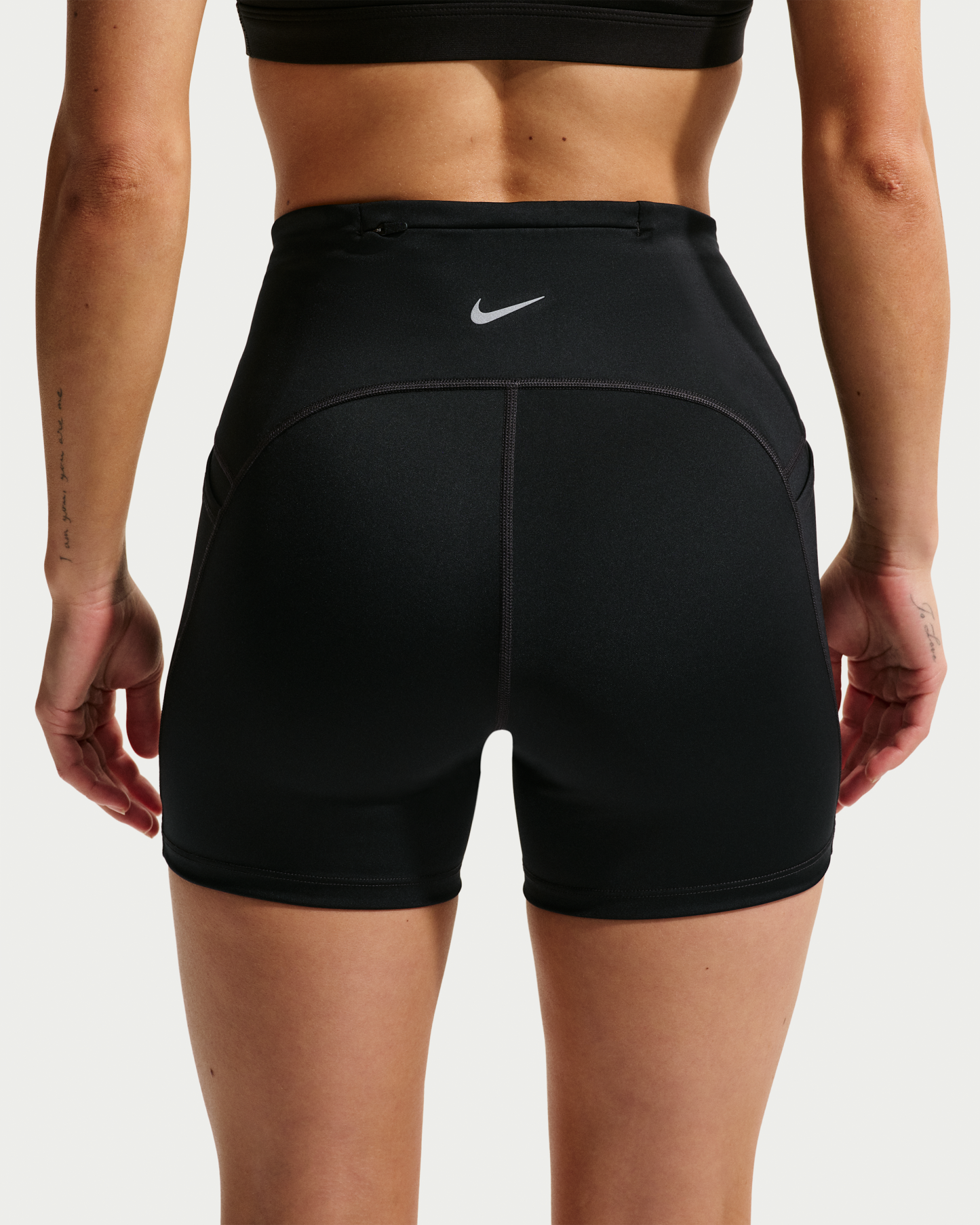 Nike Swift Women's High-Waisted 10cm (approx.) Tight Running Shorts with Pockets - Black - View 3