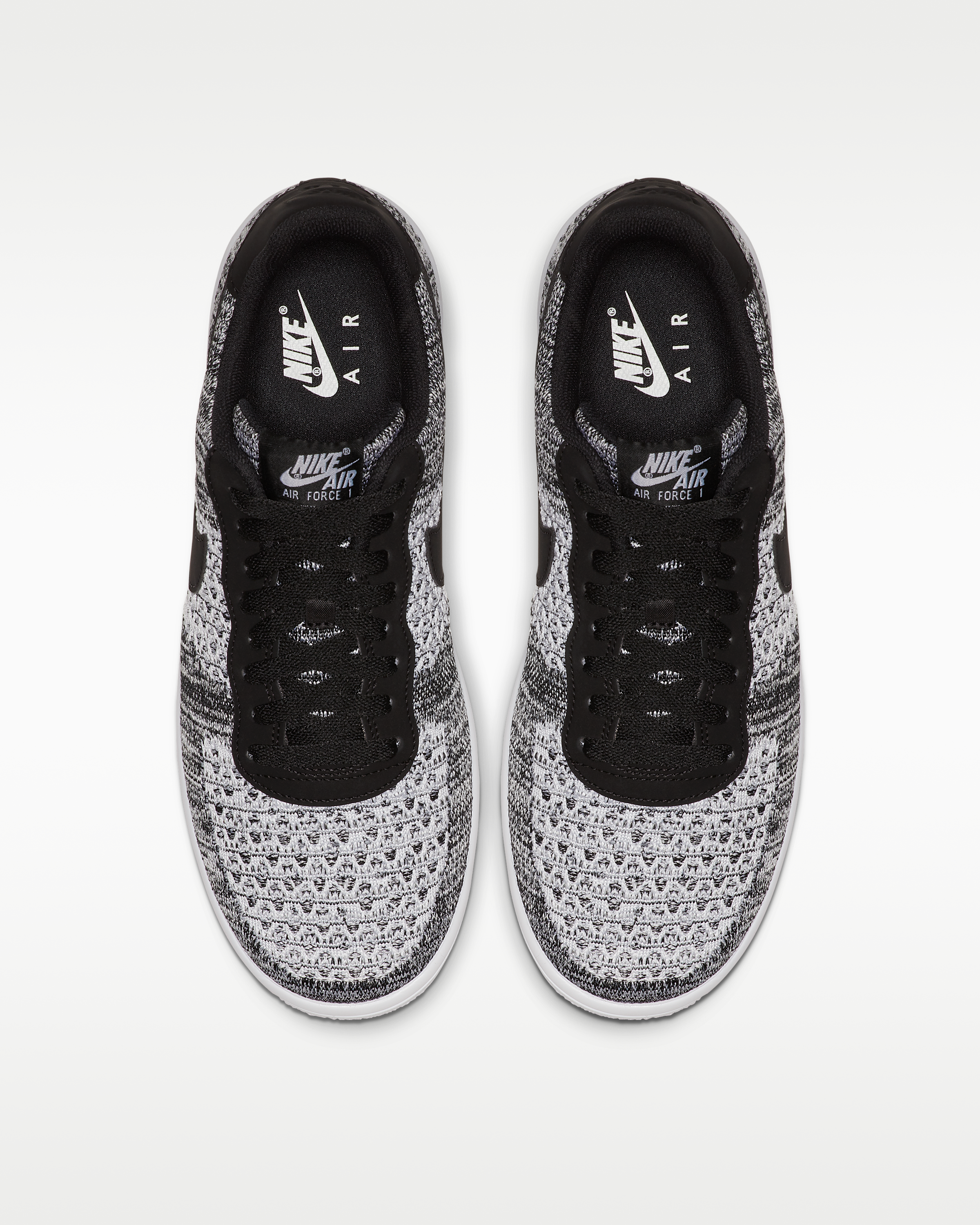 Nike Air Force 1 Flyknit 2.0 Shoes - Black/Black/White/Pure Platinum - View 4