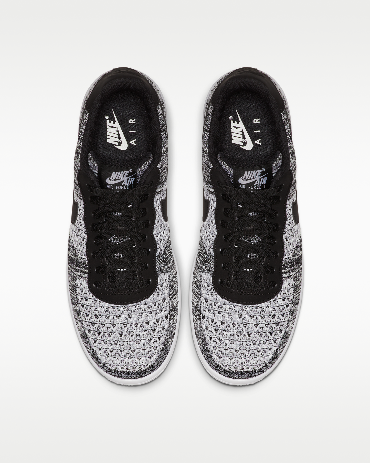 Nike Air Force 1 Flyknit 2.0 Shoes - Black/Black/White/Pure Platinum - View 4