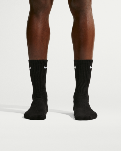 Nike Everyday Cushioned Training Crew Socks (6 Pairs) - Black/White - View 4