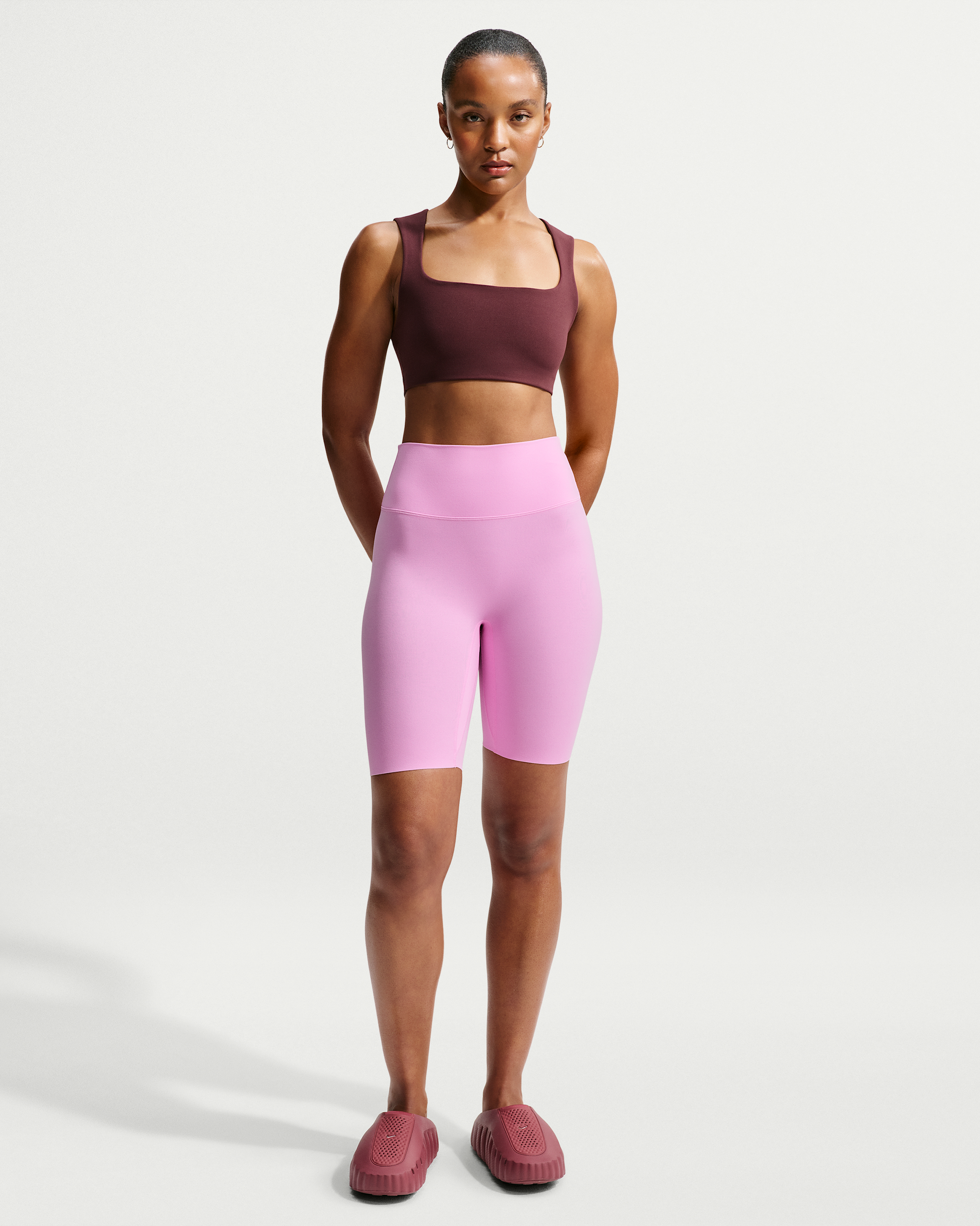 Nike Zenvy Women's High-Waisted 20.5cm (approx.) Biker Shorts - Pink Rise/Cool Grey - View 1