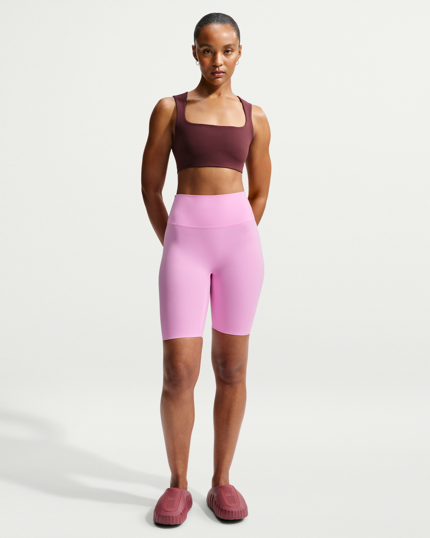 Nike Zenvy Women's High-Waisted 20.5cm (approx.) Biker Shorts - Pink Rise/Cool Grey - View 1