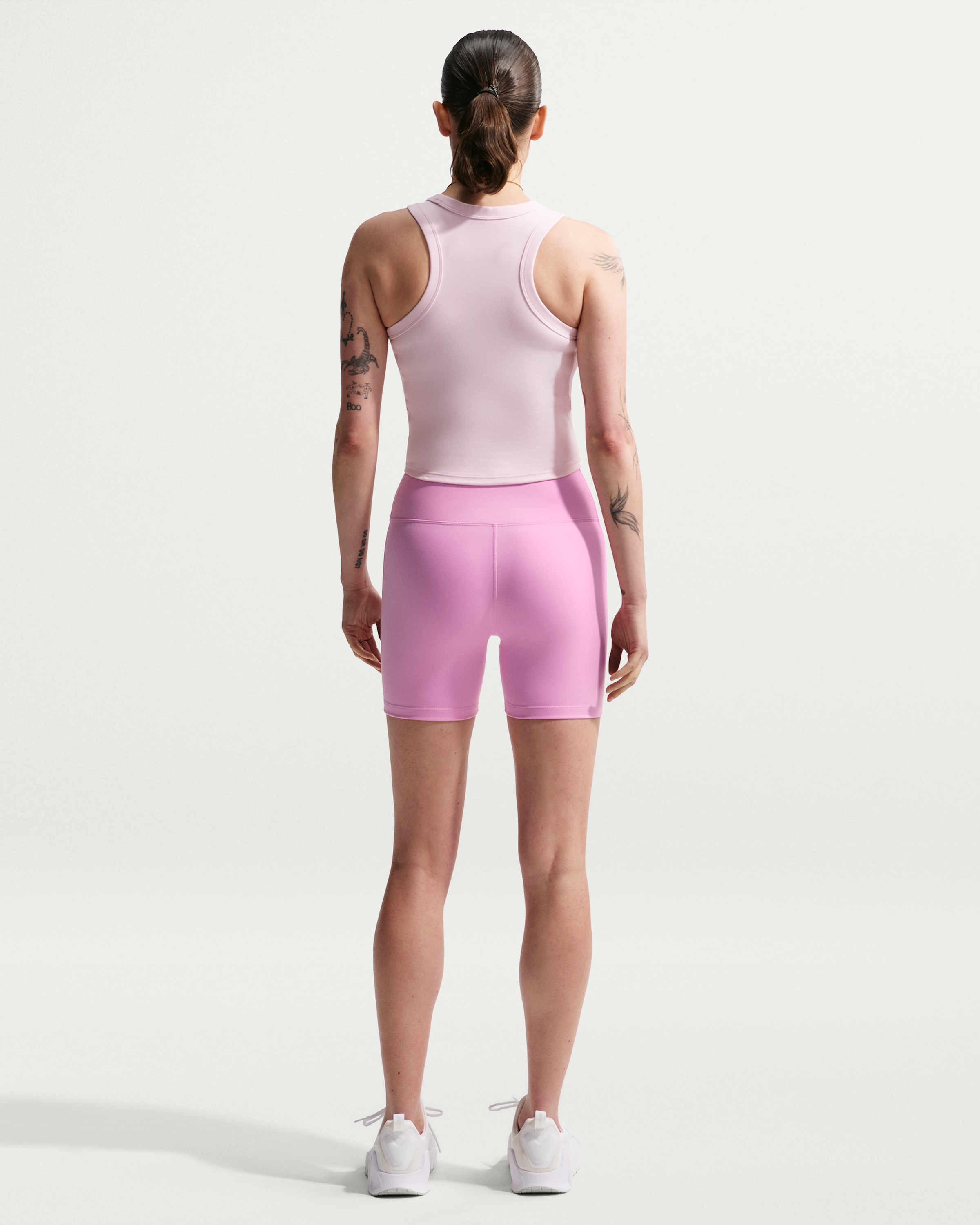 Nike One Women's High-Waisted 12.5cm (approx.) Biker Shorts - Pink Rise/White - View 5
