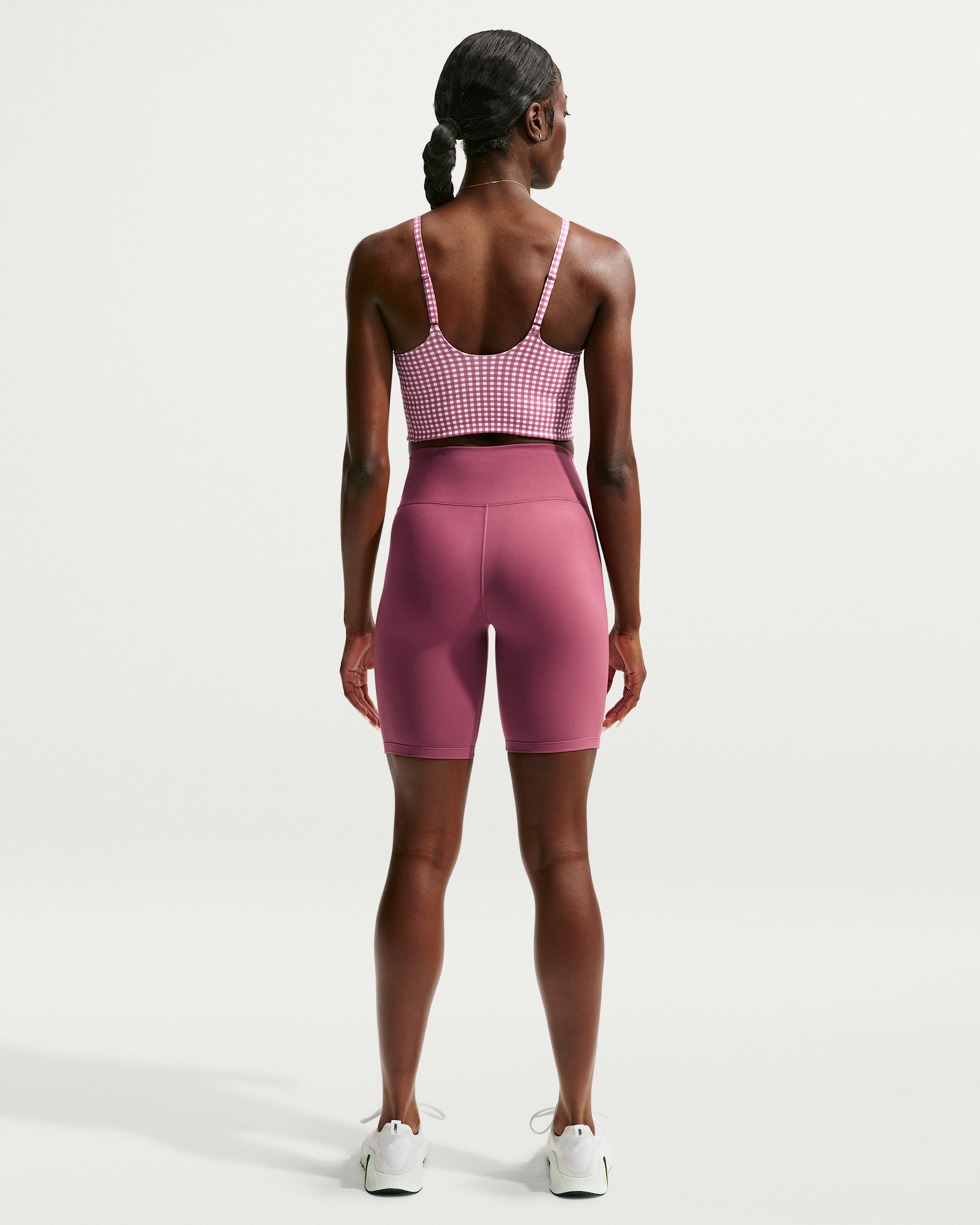 Nike One Women's High-Waisted 20.5cm (approx.) Biker Shorts - Pink Smoke/White - View 5