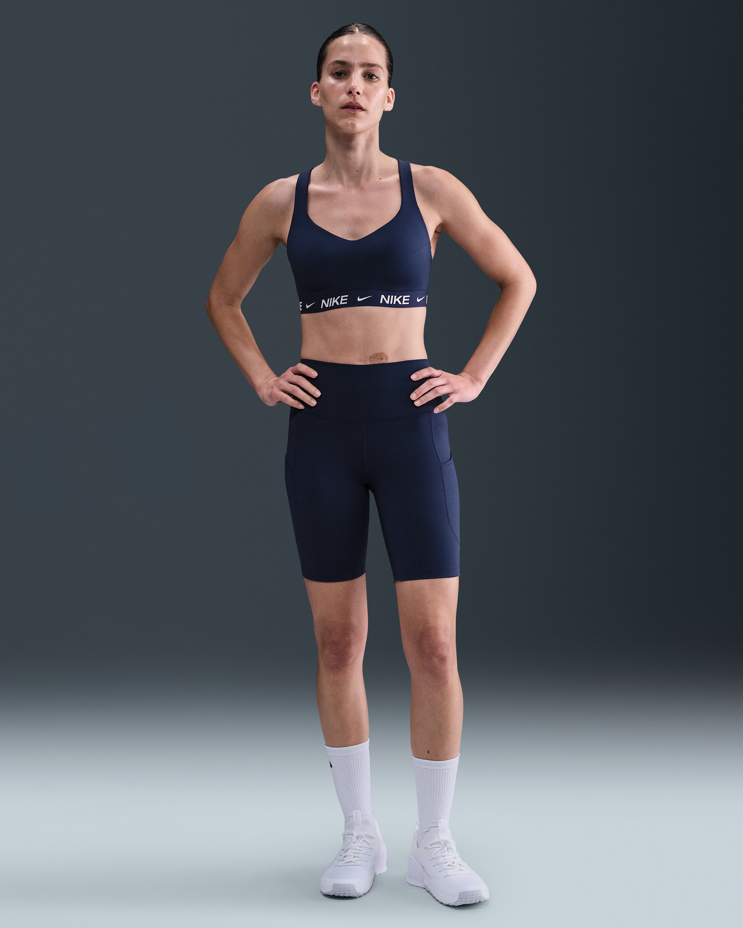 Nike Indy High-Support Women's Padded Adjustable Sports Bra - Midnight Navy - View 4