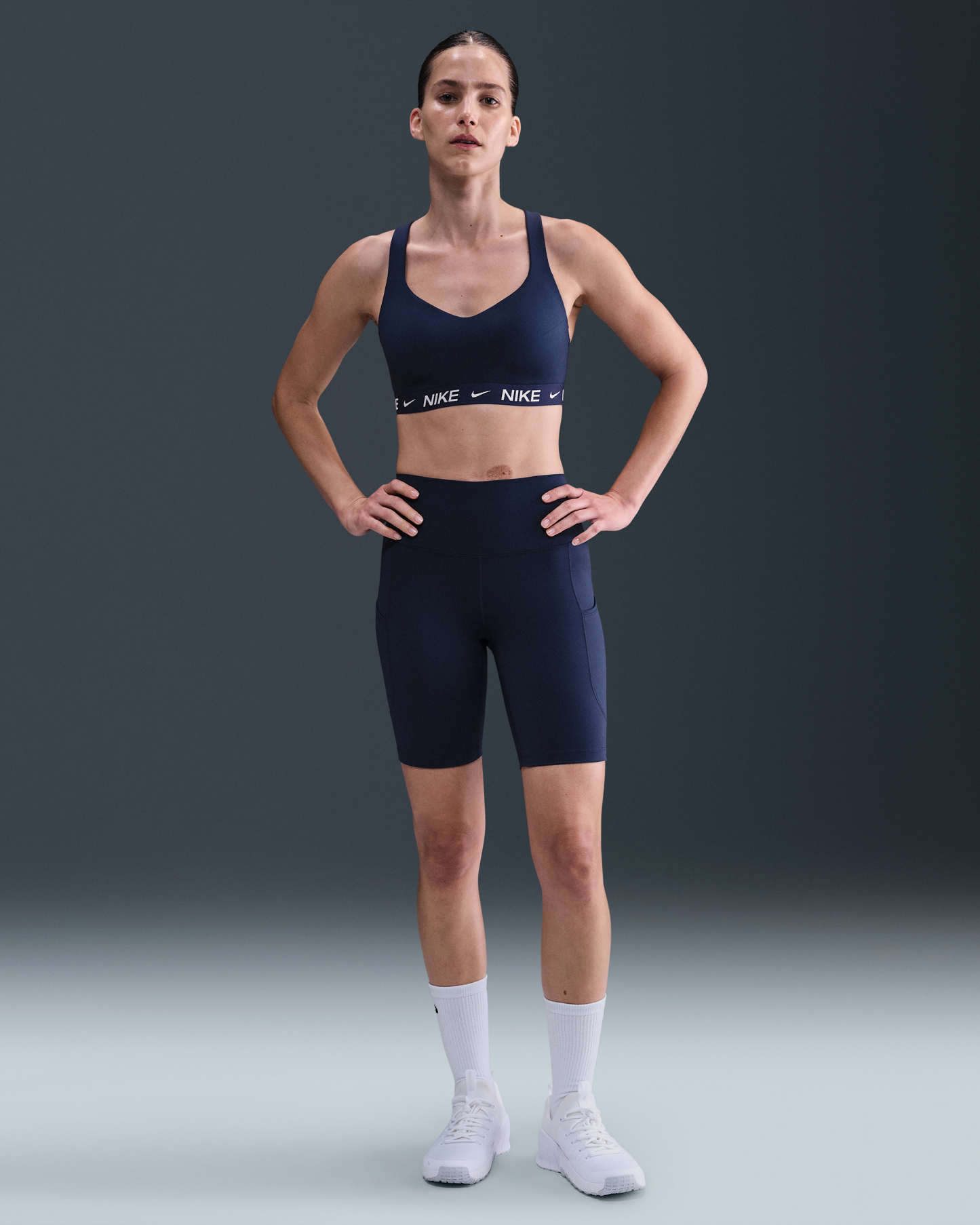 Nike Indy High-Support Women's Padded Adjustable Sports Bra - Midnight Navy - View 4