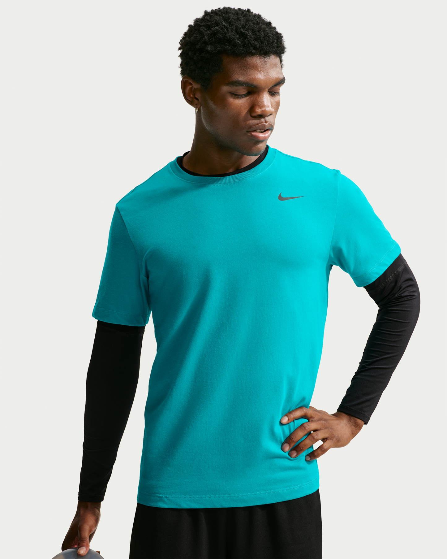 Nike Dri-FIT Men's Fitness T-Shirt - Energy/Black - View 1