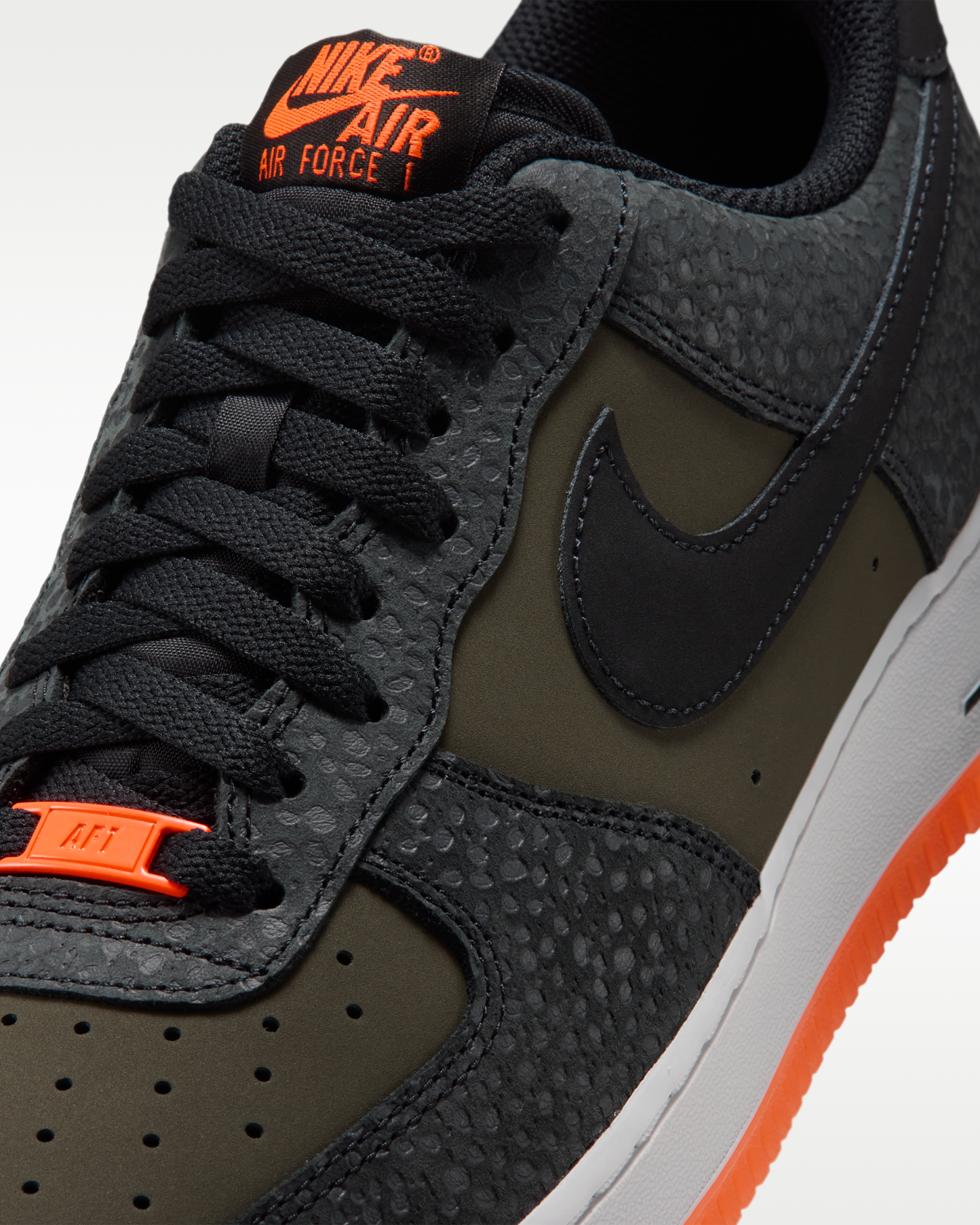 Nike Air Force 1 '07 Men's Shoes - Black/Anthracite/Total Orange/Black - View 7
