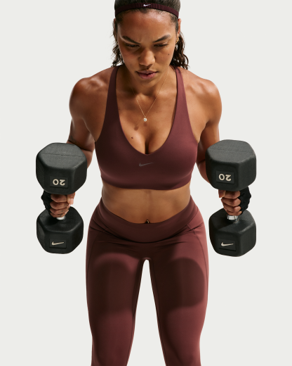 Nike Universa Women's Medium-Support Padded Sport Bra - Mystic Dates/Mystic Dates/Burgundy Crush - View 3
