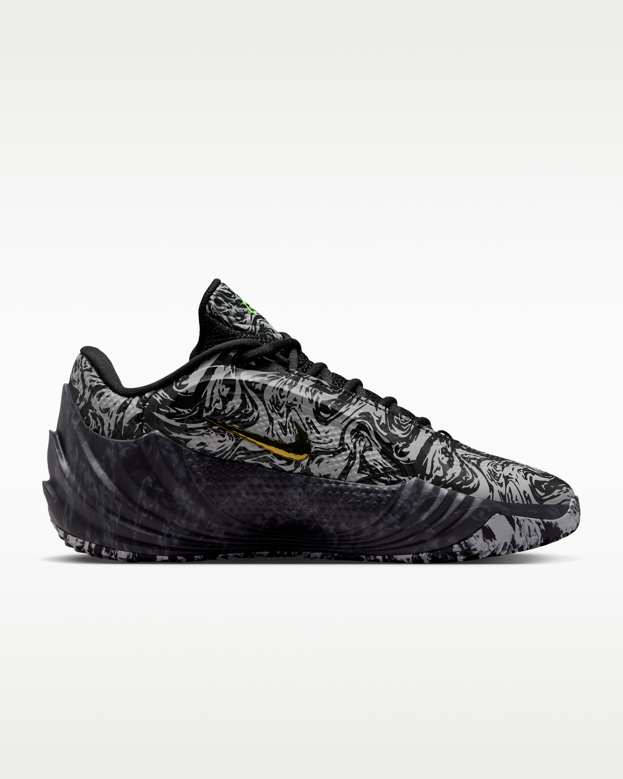 Giannis Freak 8 'Etched in Stone' Basketball Shoes - Black/Light Smoke Grey/Volt - View 3