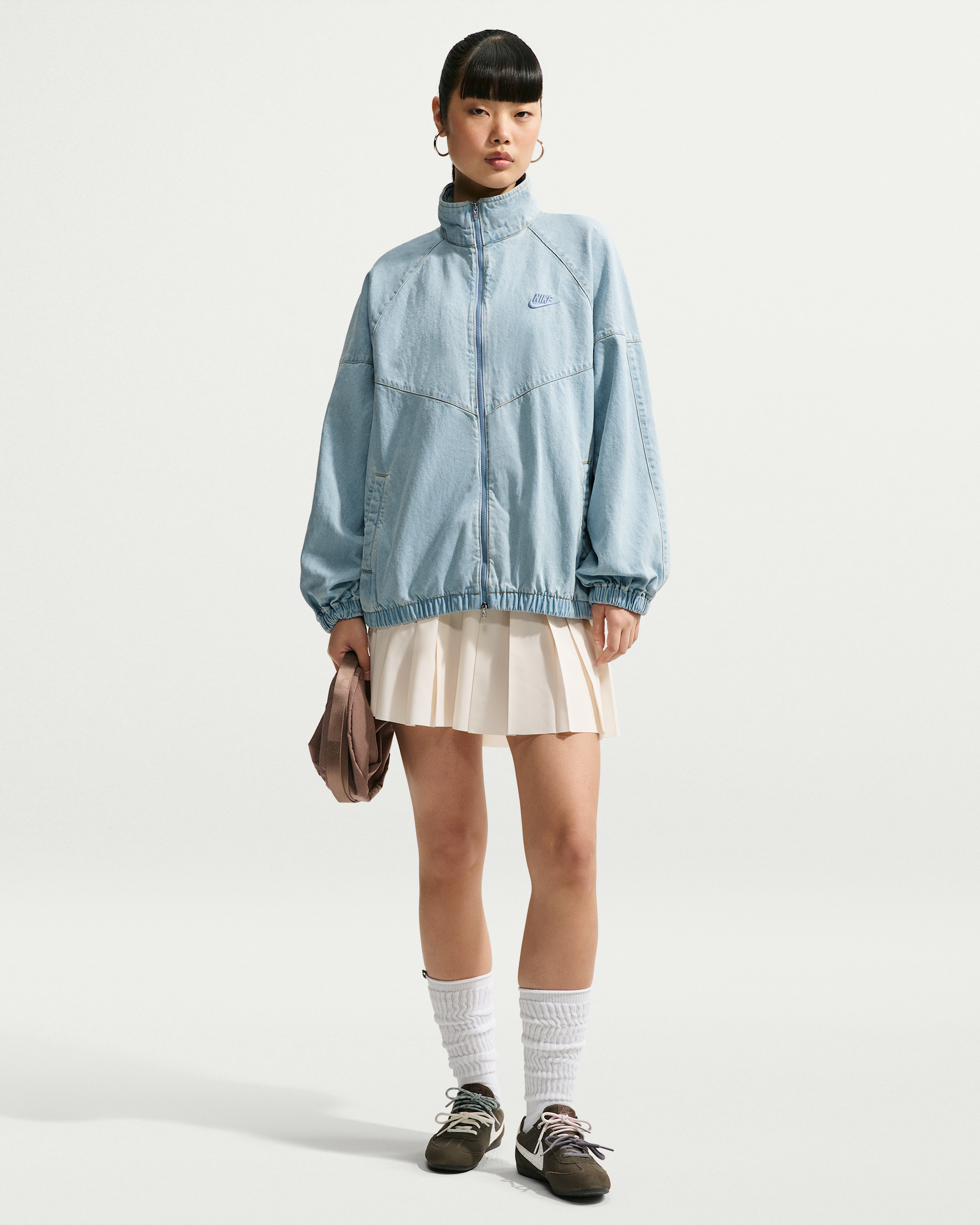 Nike Windrunner Women's Oversized Denim Jacket - Light Armoury Blue/Work Blue - View 4