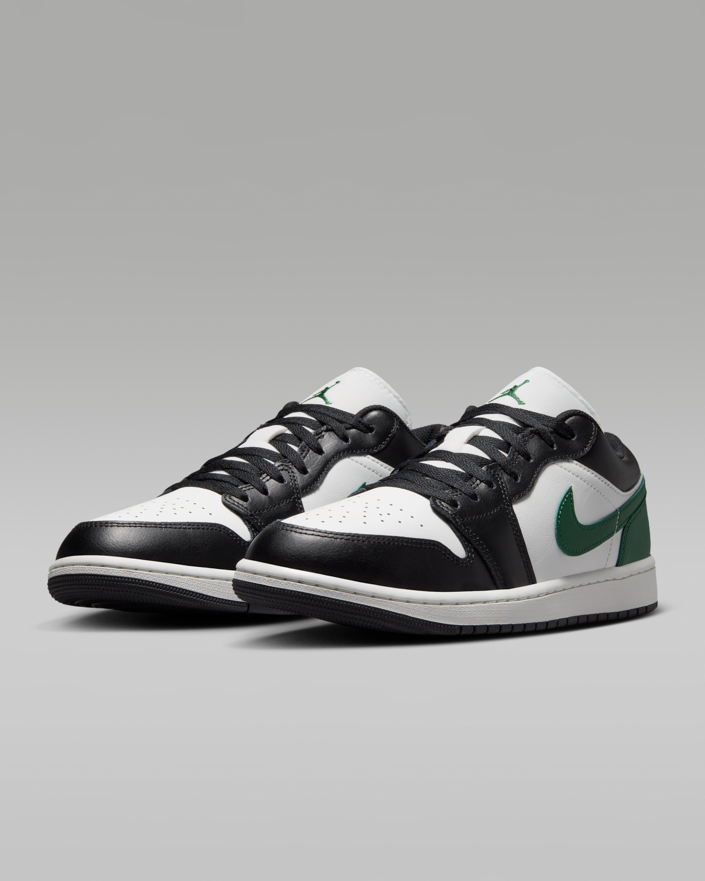 Air Jordan 1 Low Men's Shoes - Black/Gorge Green/Summit White - View 5