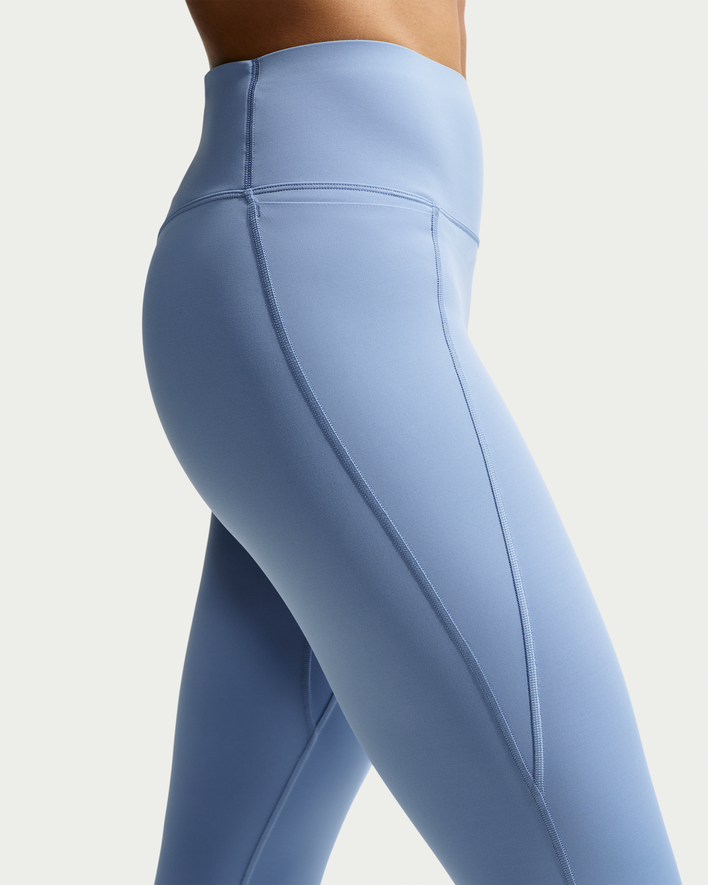 Nike Universa Women's High-Waisted 7/8 Leggings with No Front Seam - Work Blue/Chambray/New Slate - View 7