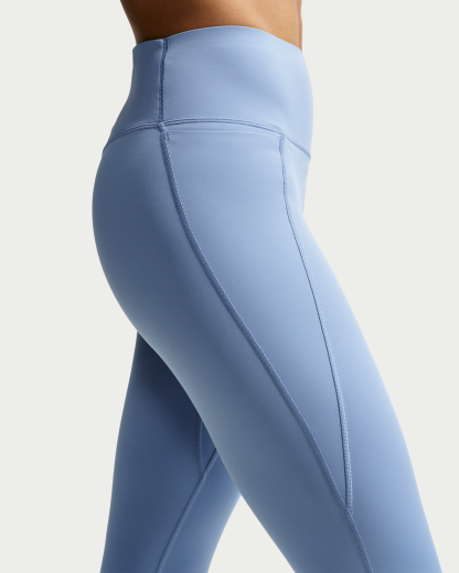 Nike Universa Women's High-Waisted 7/8 Leggings with No Front Seam - Work Blue/Chambray/New Slate - View 7