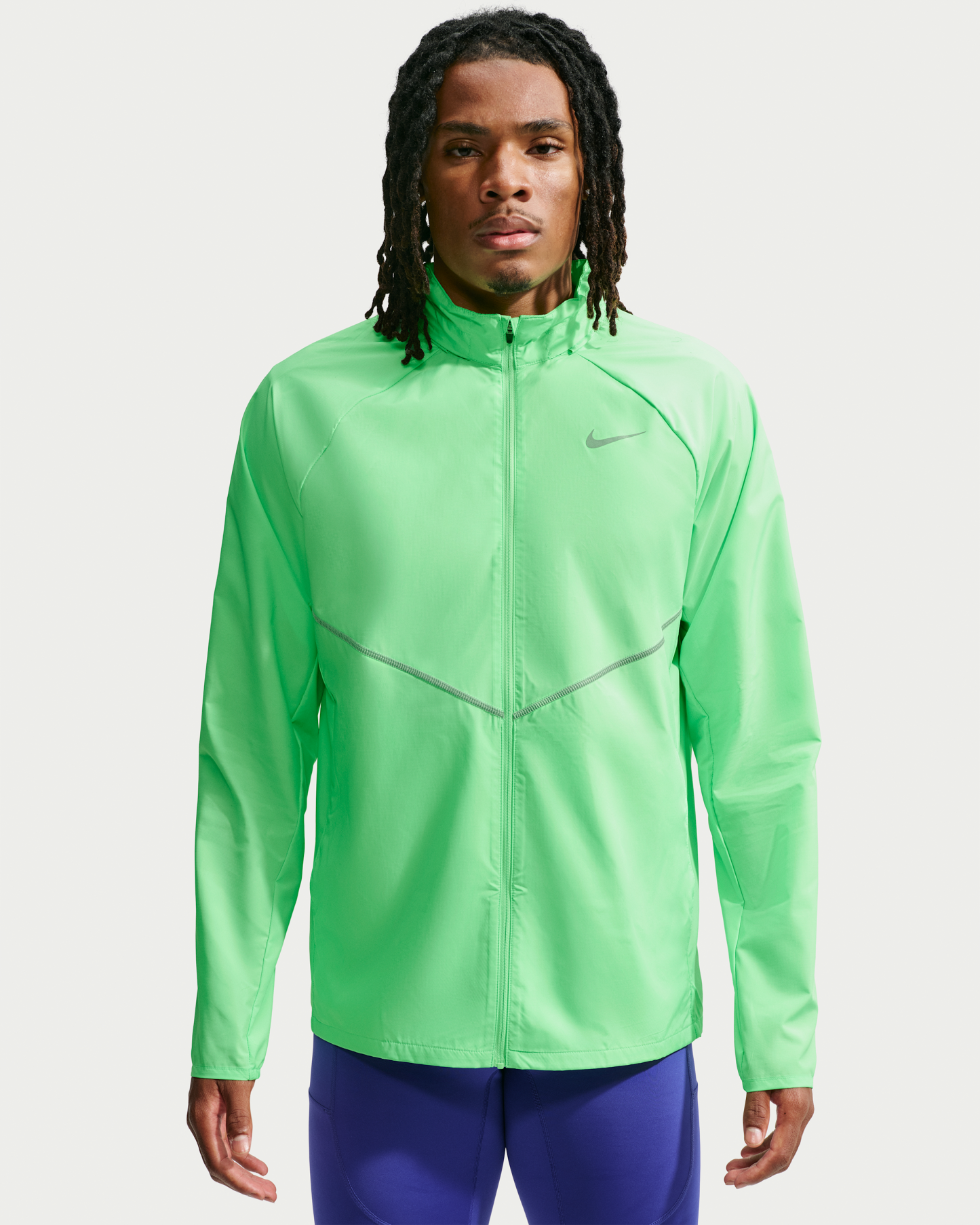 Nike Miler Men's Repel UV Protection Hooded Running Jacket - Illusion Green/Illusion Green - View 1