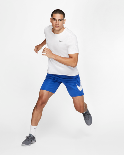 Nike Dri-FIT Men's Fitness T-Shirt - White/Black - View 5