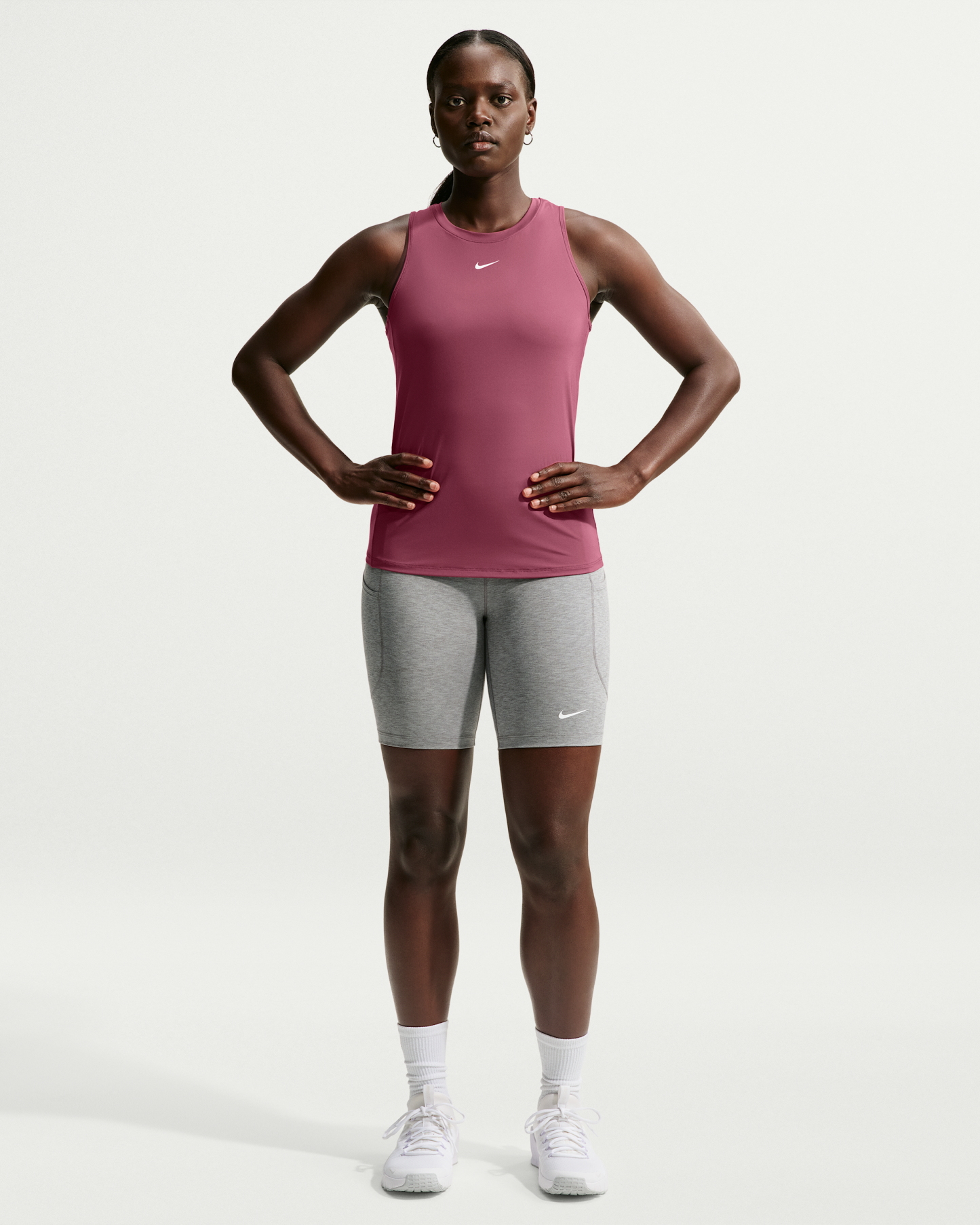 Nike One Classic Women's Dri-FIT Tank Top - Pink Smoke/White - View 4