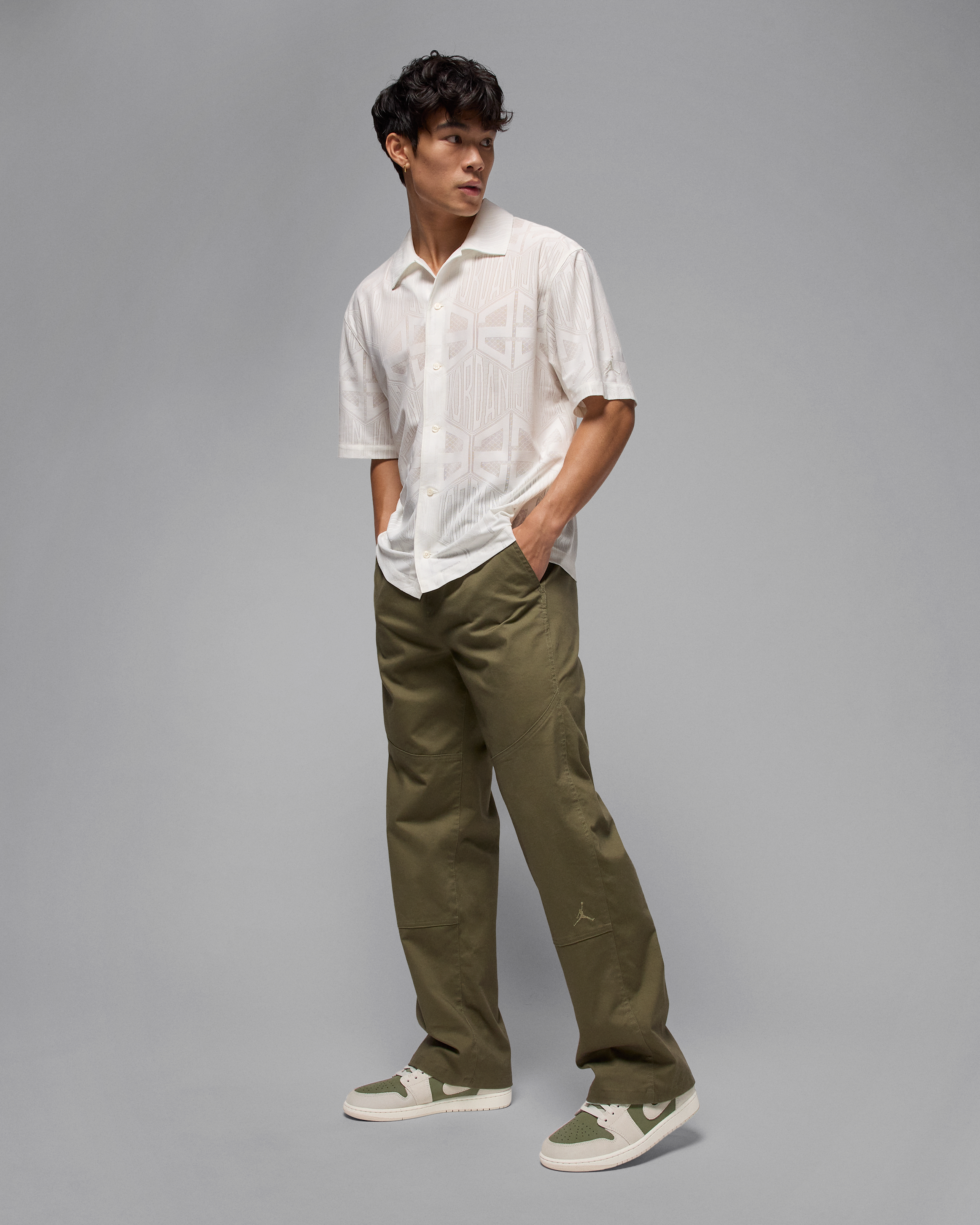 Air Jordan 1 Low SE Men's Shoes - Medium Olive/Sail/Light Orewood Brown - View 9