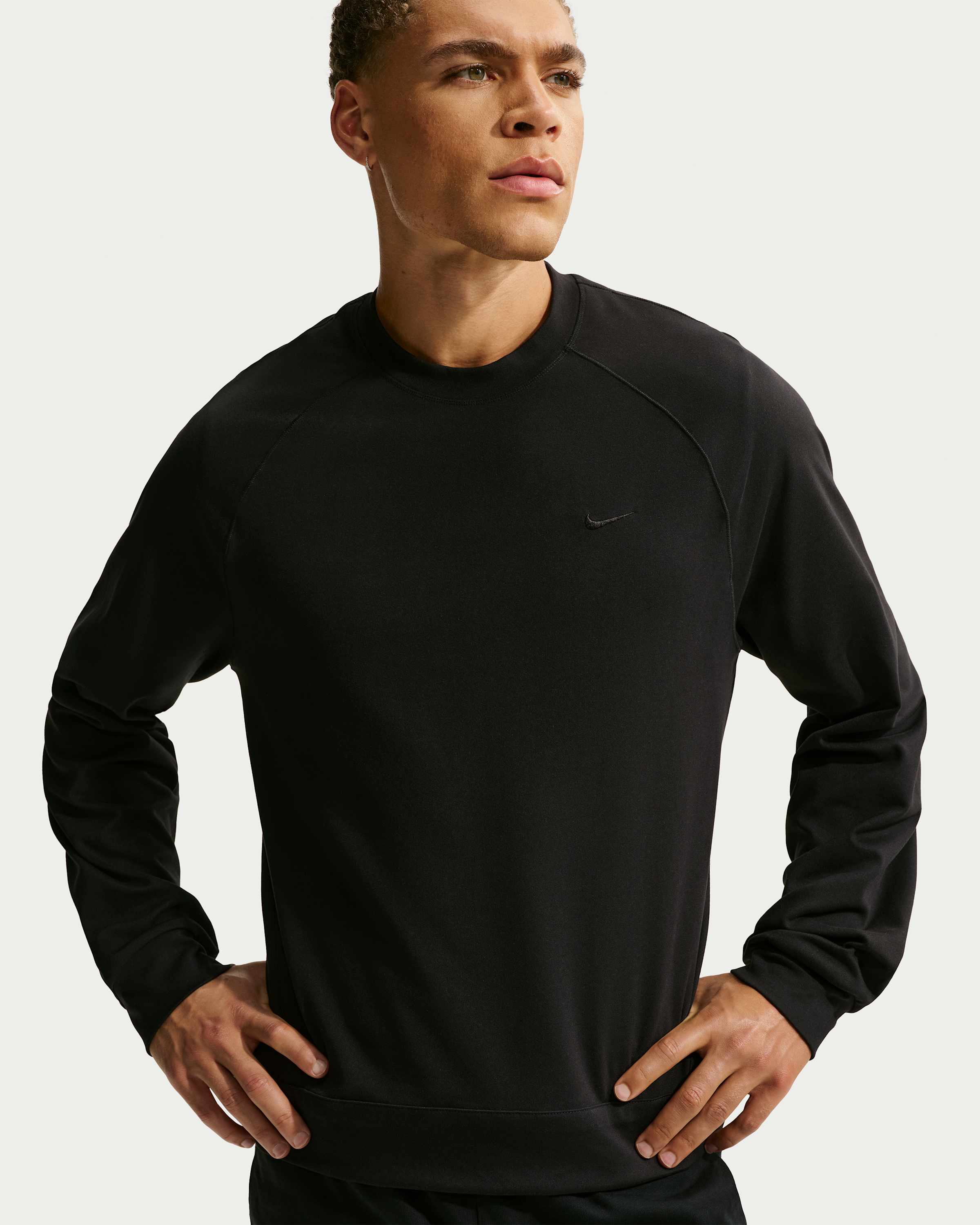Nike Primary NanoKnit Men's Dri-FIT UV Protection Long-Sleeve Performance Top - Black/Black - View 1