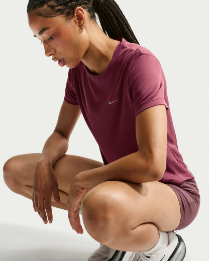 Nike Tempo Women's Dri-FIT Short-Sleeve Running Top - Pink Smoke - View 3