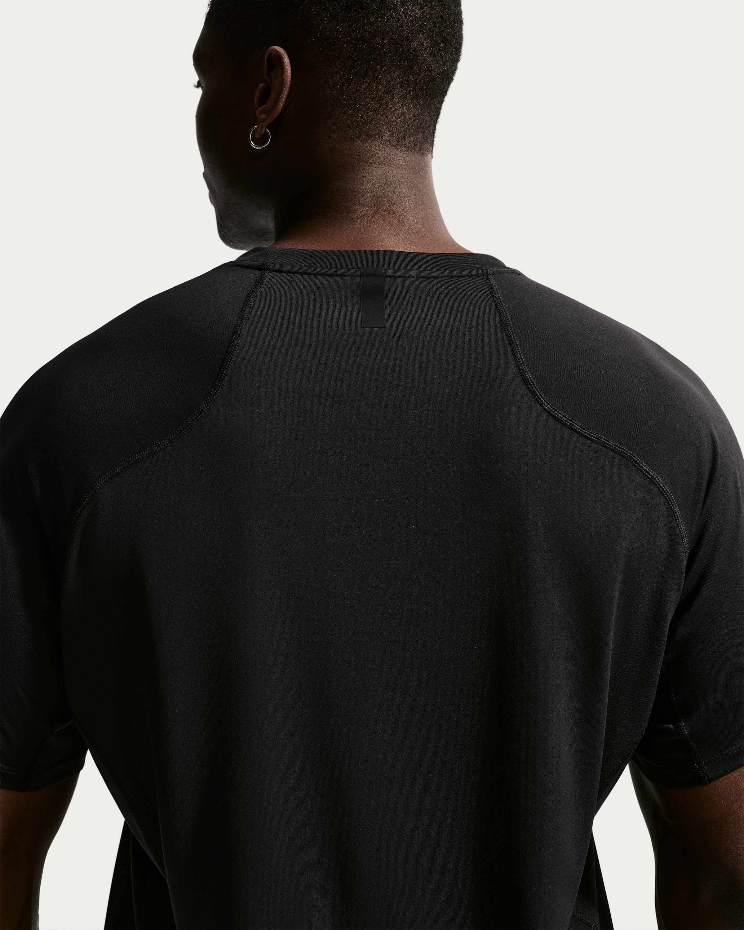 Nike Pro Training Men's Dri-FIT Short-Sleeve Top - Black/White - View 8
