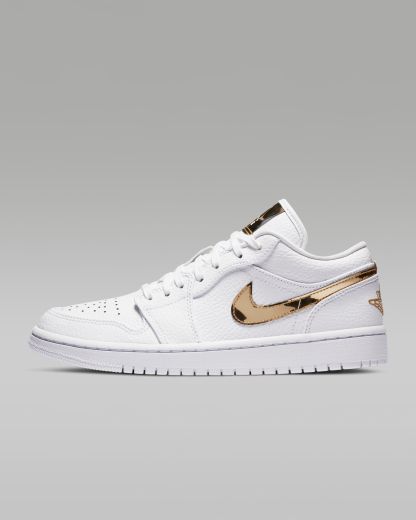 Air Jordan 1 Low SE Women's Shoes - White/White/Metallic Gold - View 1