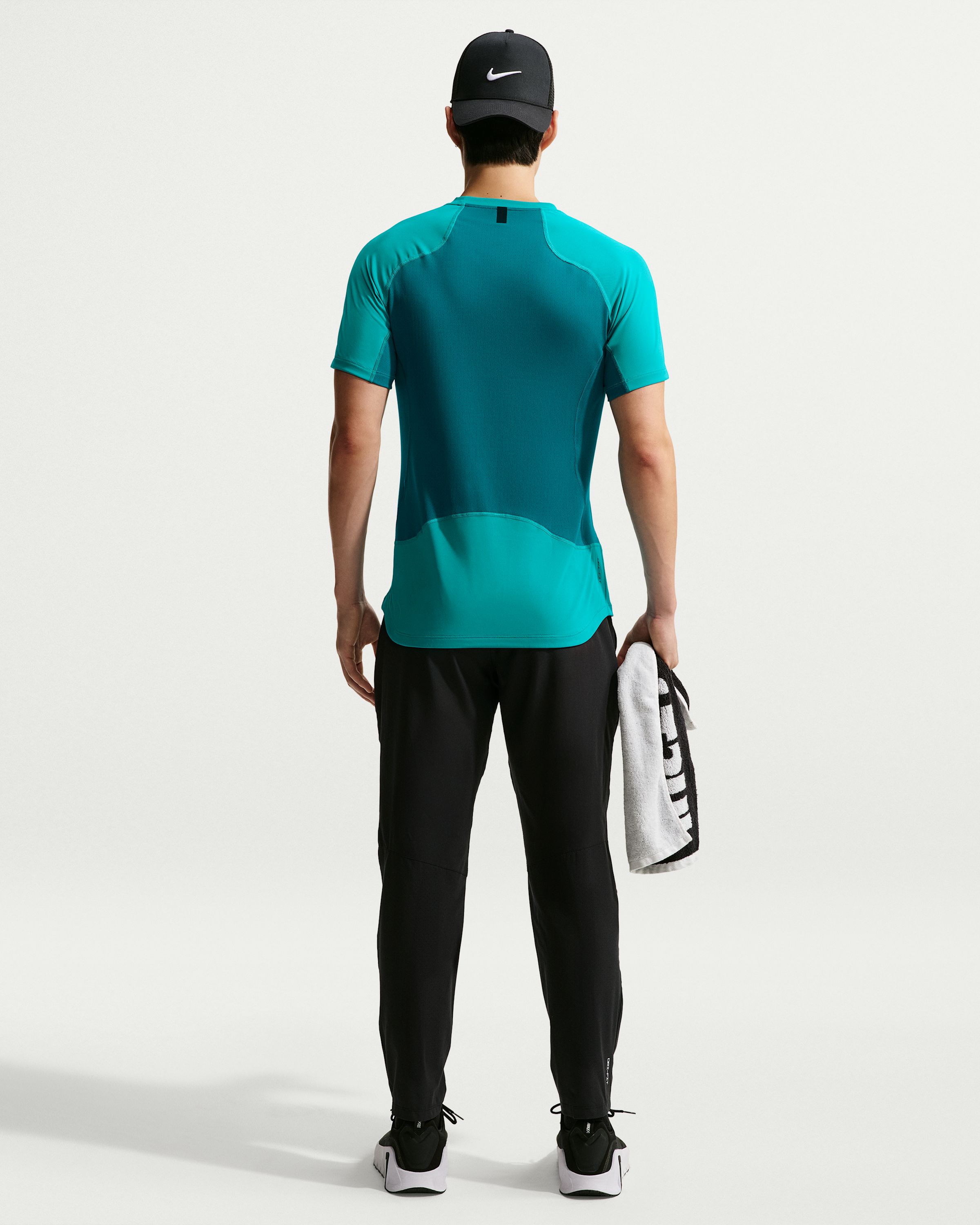 Nike Pro Training Men's Dri-FIT Short-Sleeve Top - Energy/Bright Spruce/Bright Spruce - View 5