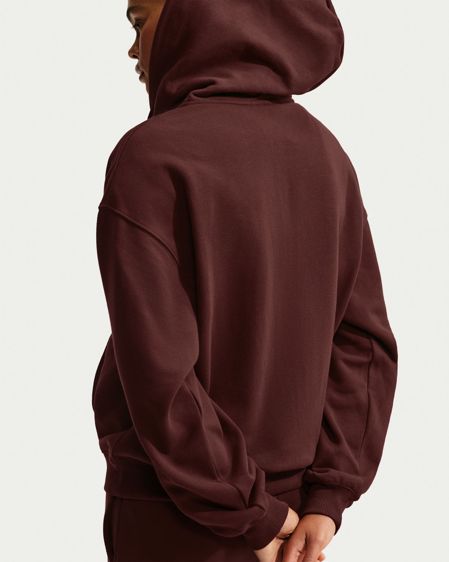 Nike Studio Fleece Medium Weight Women's Oversized Full-Zip Hoodie - Mystic Dates/Sail - View 2