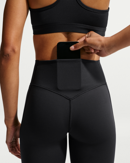 Nike Universa Women's High-Waisted 7/8 Leggings with No Front Seam - Black/Anthracite/Dark Smoke Grey - View 8