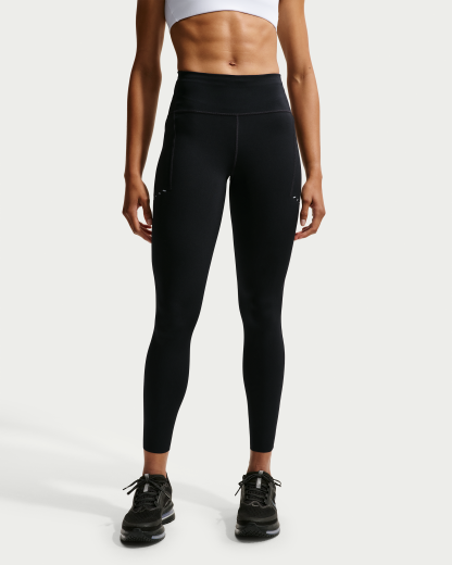 Nike Swift Women's High-Waisted 7/8 Running Leggings with Pockets - Black - View 2