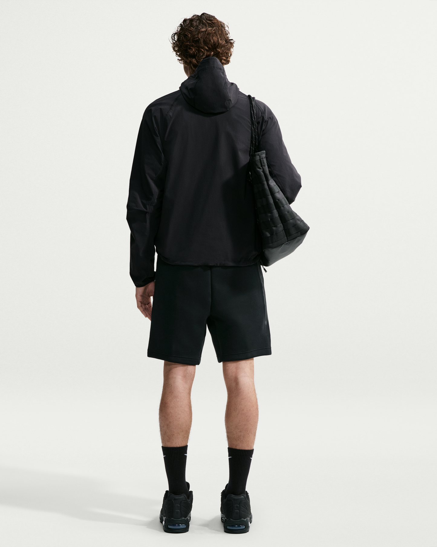 Nike Tech Men's Fleece Shorts - Black/Tough Red - View 5